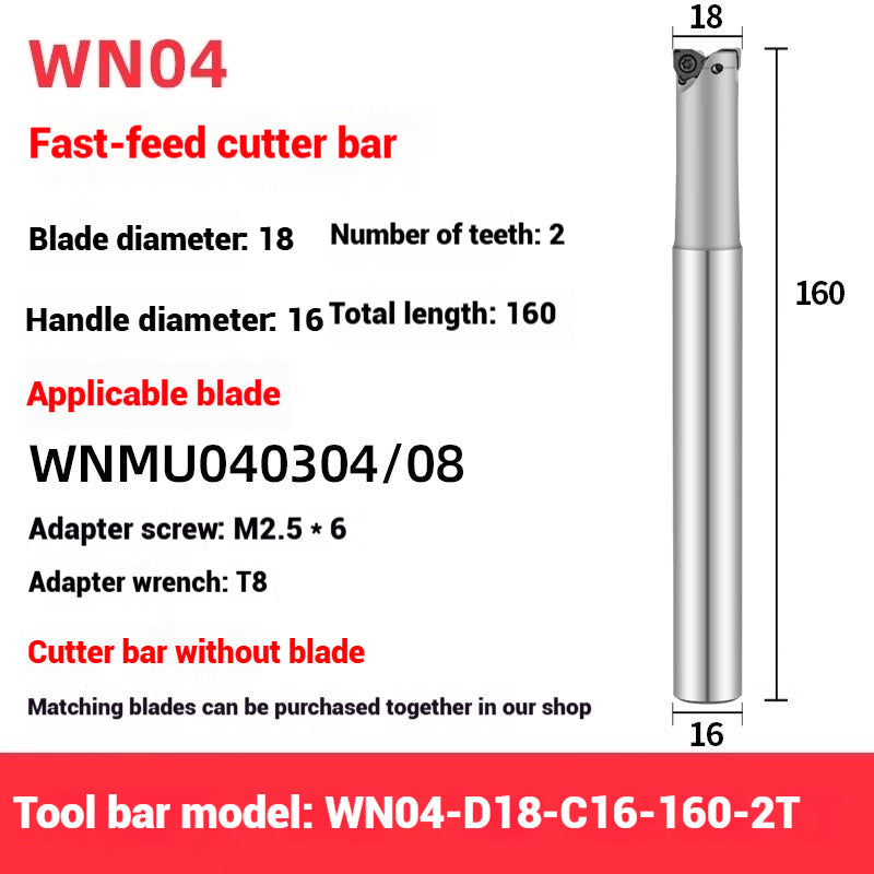1054-90 degree fast feed WNE heavy cutting MFWN right angle milling cutter shank WNMU040304 double-sided hexagonal milling cutter blade Shandong Denso Pricision Tools Co.,Ltd.